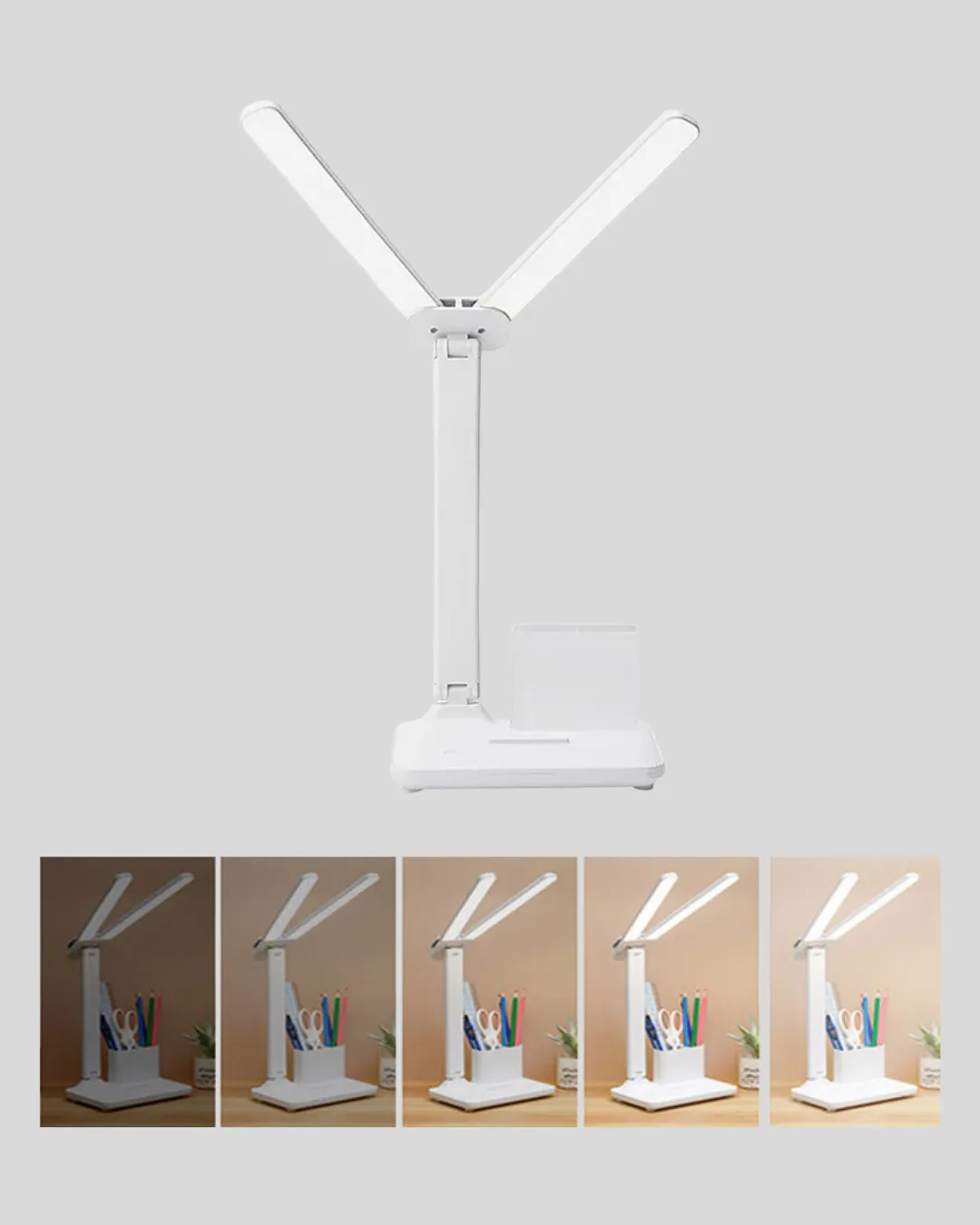 Kısılabilir LED Masa Lambası – Kalemlik ve Telefon Standlı, Göz Yormayan Işık