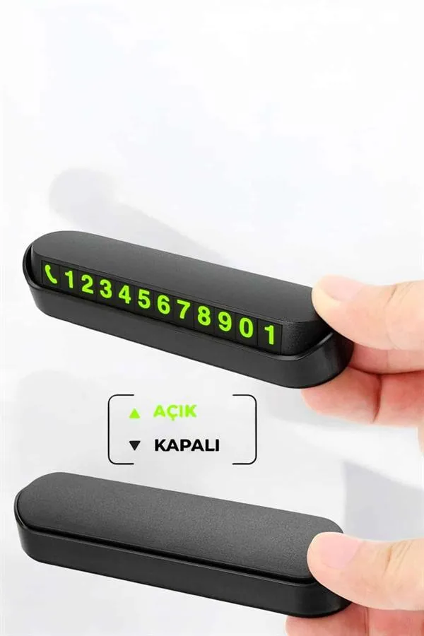 Araç İçi Numaratör Numaralık Torpido Üstü Açılır Kapanır Telefon Numarası Bırakma