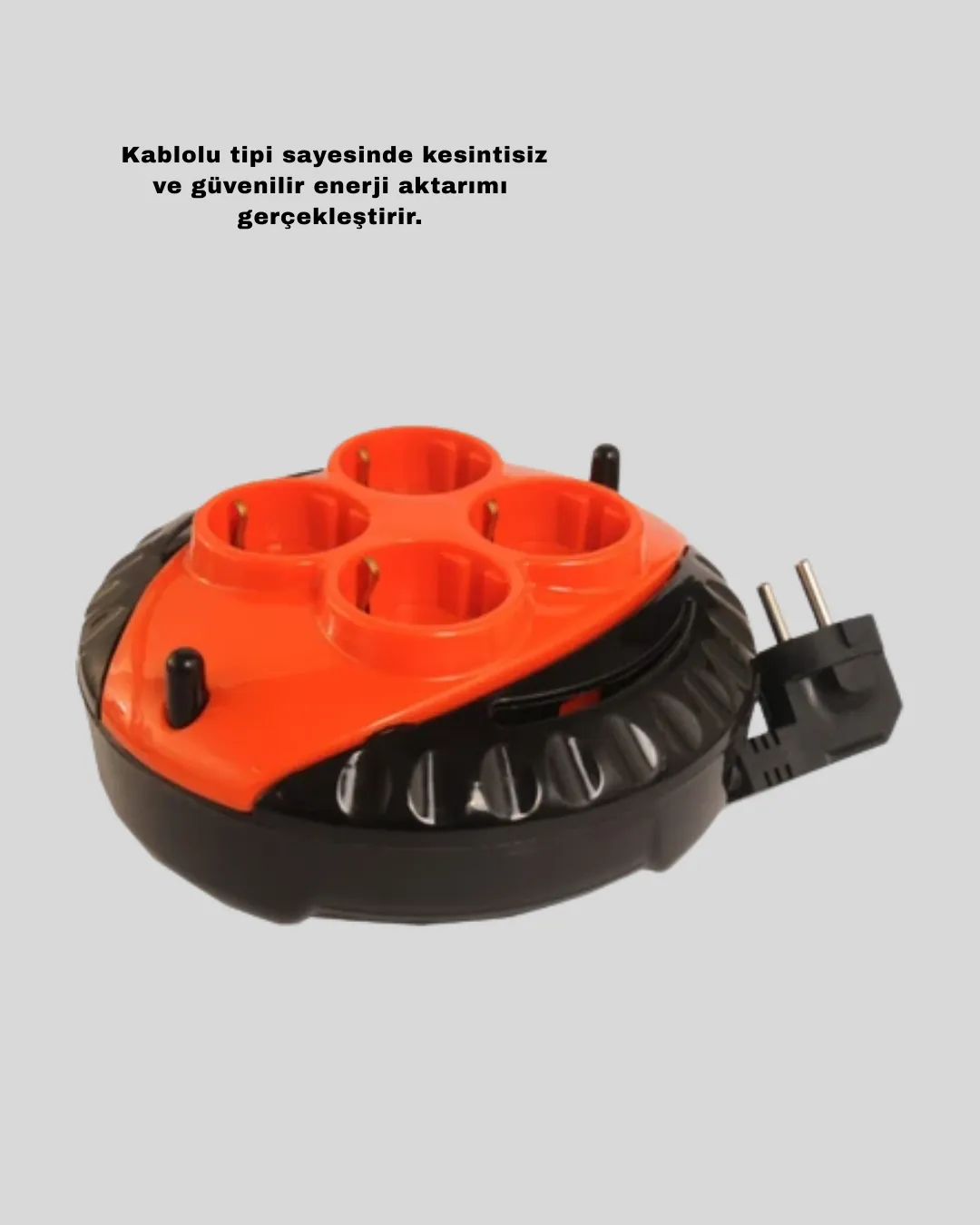 CE Belgeli 3 Metre 4’lü Kablolu Priz Makara