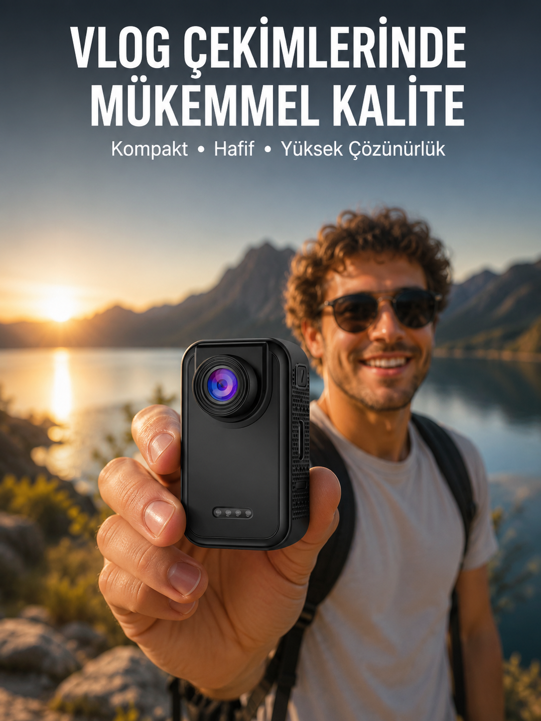 Vlog, Seyahat ve Günlük Video Çekimleri İçin Mini Kamera