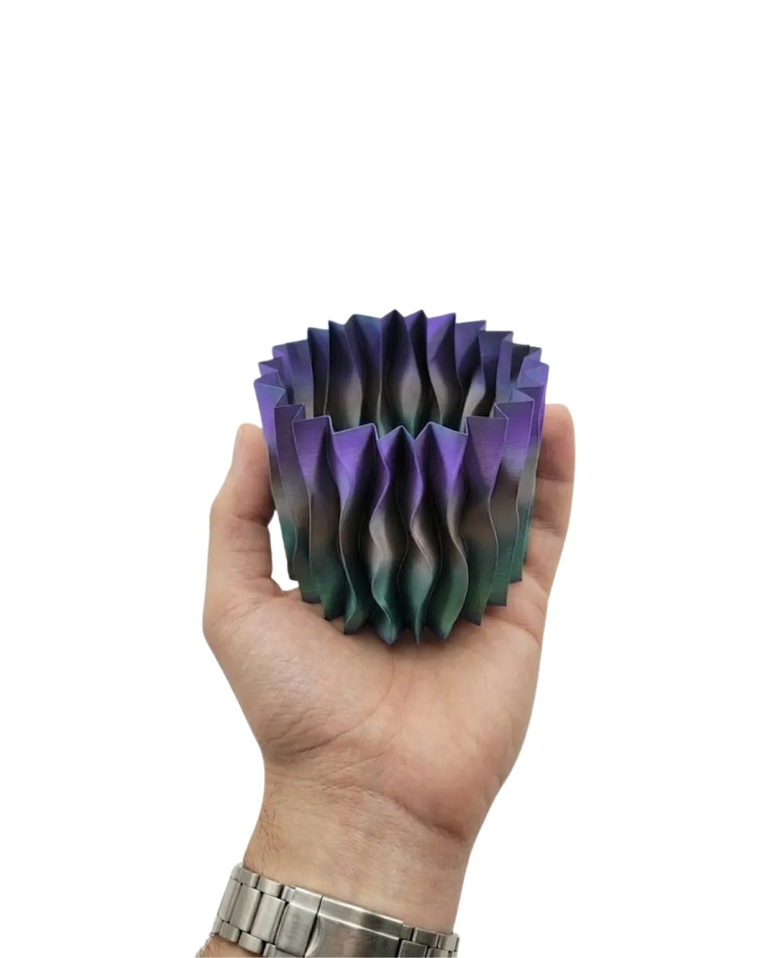 Minimalist Dalgalı Tasarımlı Mor Dekoratif 3D Vazo Masa Dekoru