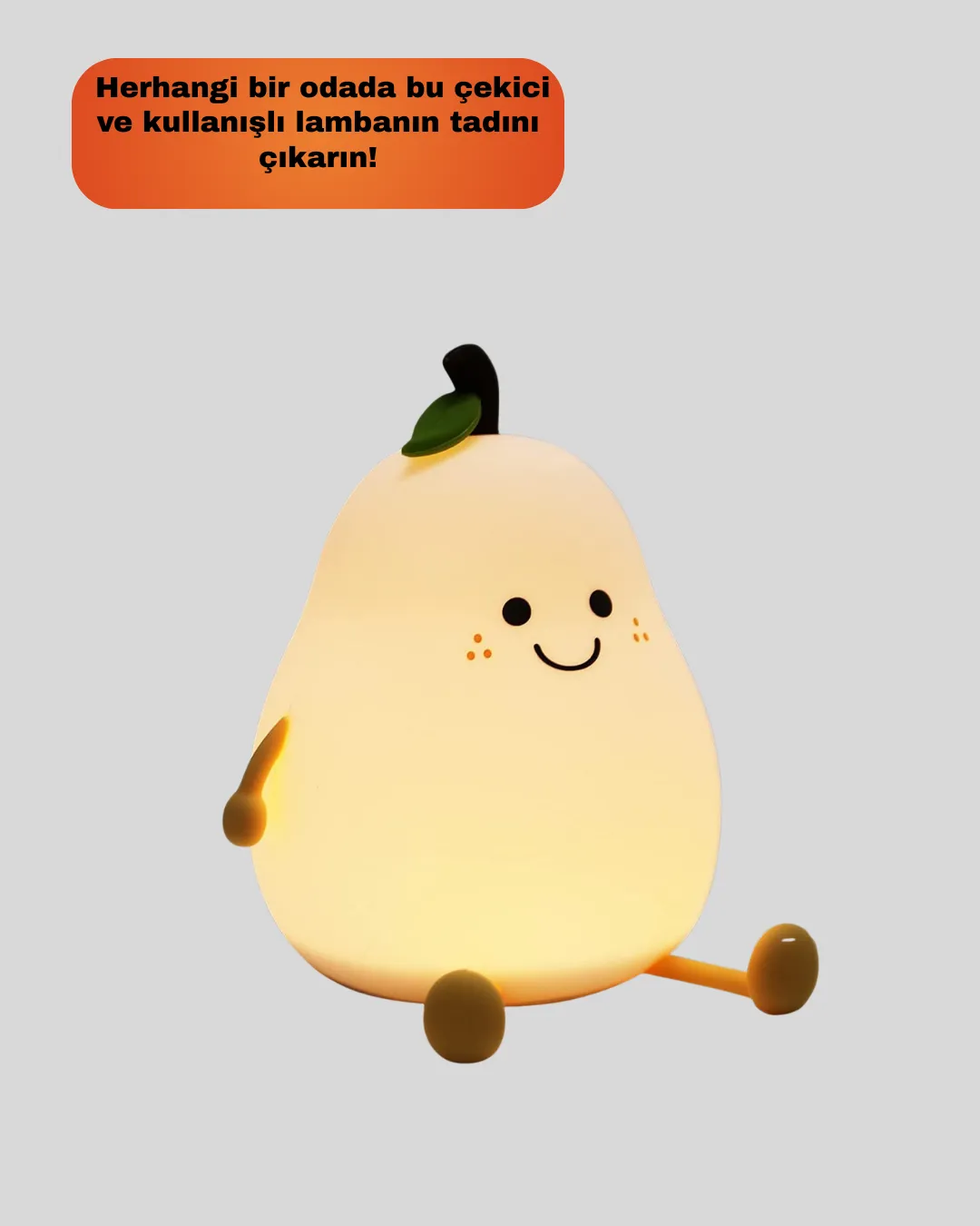 Şarjlı Armut Masa Lambası Renk Değiştiren LED Gece Işığı