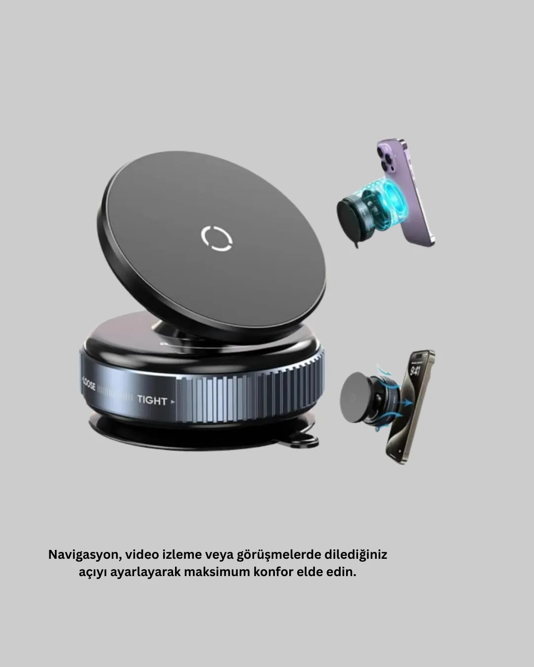 Araç İçi Telefon Tutucu Güçlü Manyetik Vakumlu Model