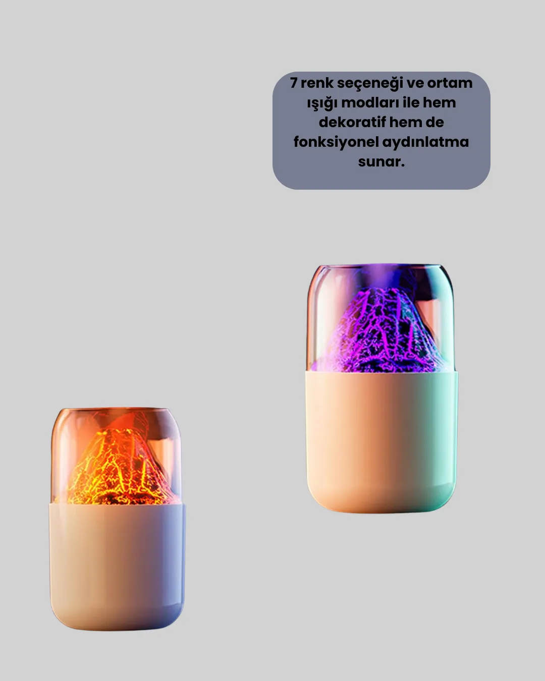 Volkanik Tasarımlı LED Işıklı Ultrasonik Nemlendirici