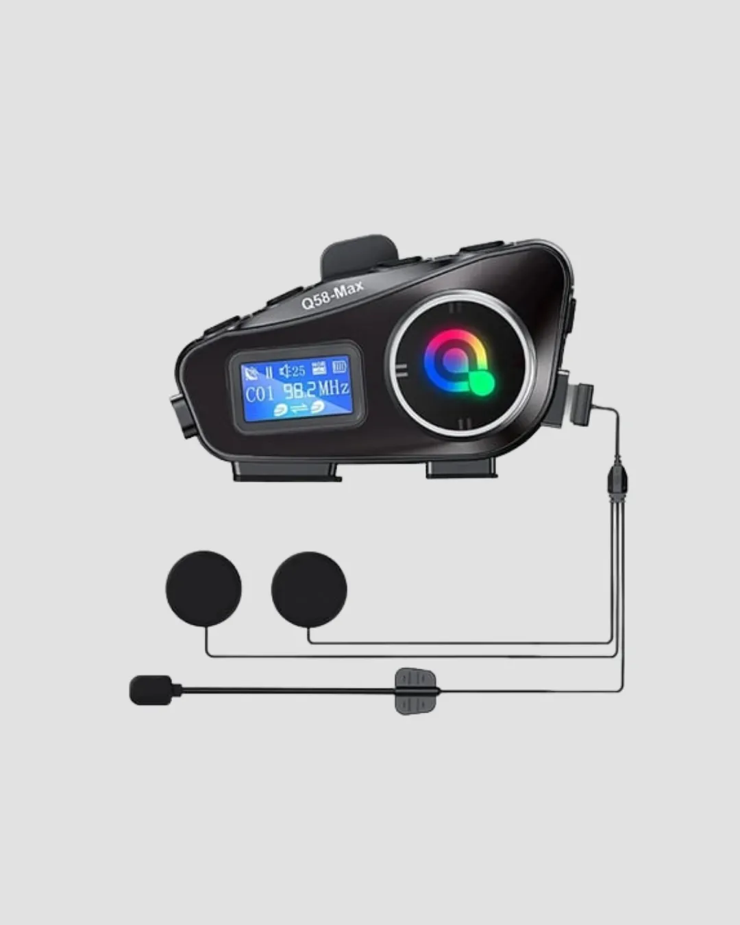 LCD Ekranlı Bluetooth Kask Kulaklığı FM Radyo ve SD Kart Girişli