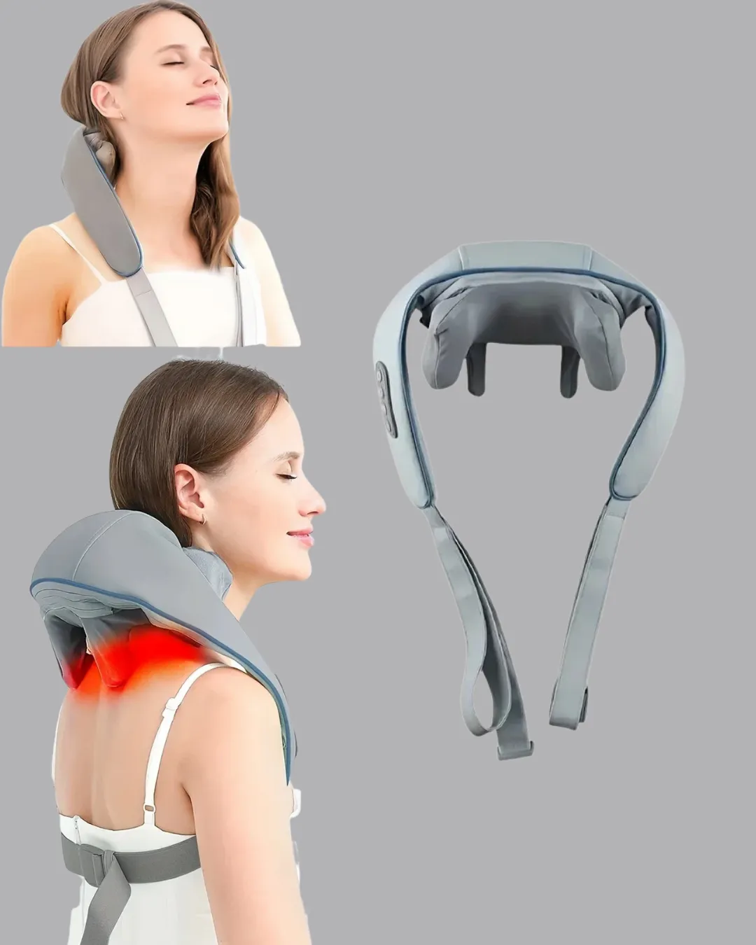 Isı Terapili Boyun ve Omuz Masaj Cihazı Sessiz Motorlu Çok Bölgeli Kullanım