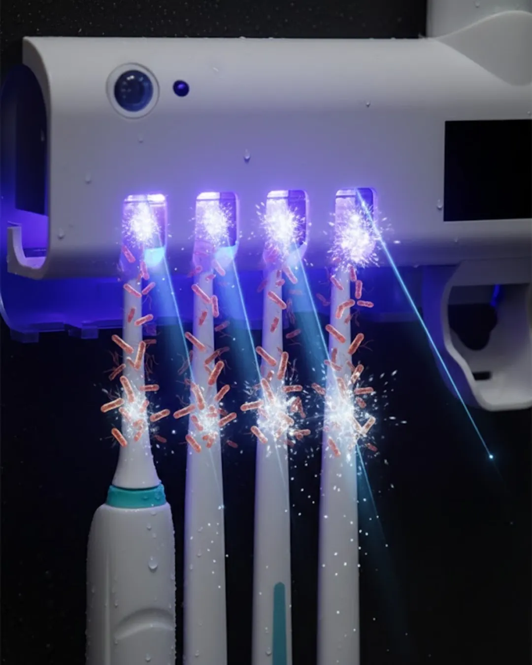 UV Sterilizasyonlu Duvara Monte Otomatik Diş Fırçası Tutucu