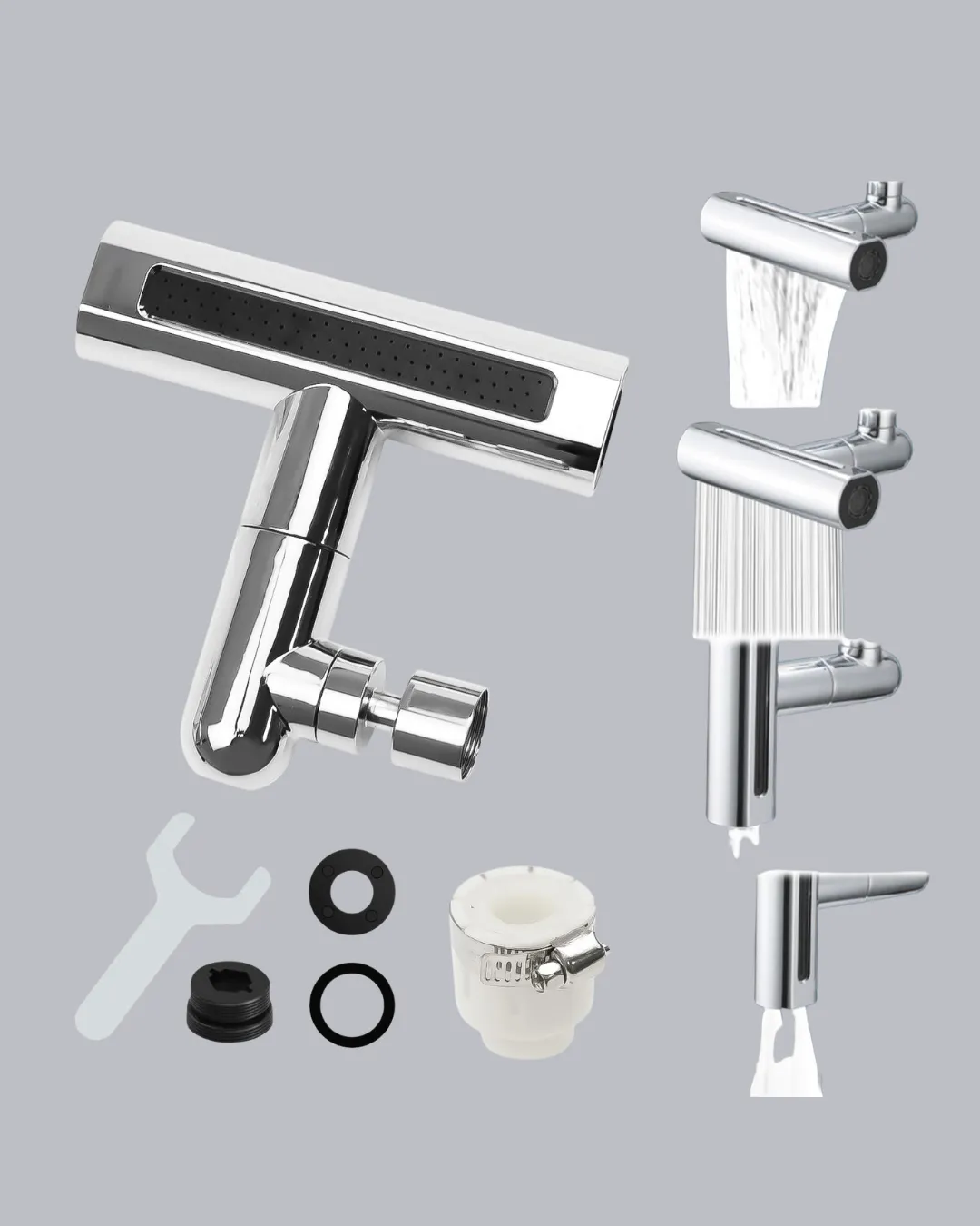 360° Dönebilen Musluk Başlığı 4 Fonksiyonlu Su Tasarruflu ve Dayanıklı