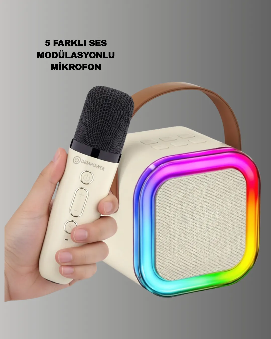 Bluetooth Karaoke Mikrofon ve Hoparlör Seti Taşınabilir