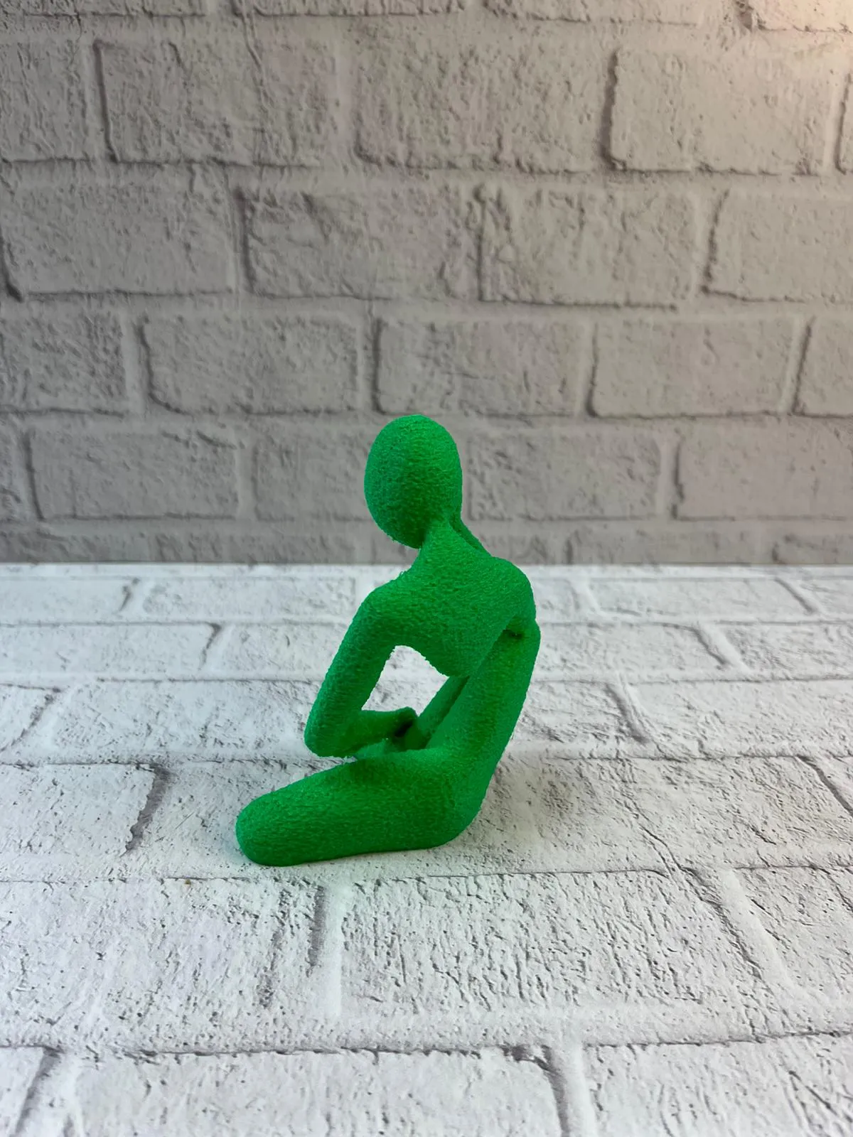 Dekoratif Yeşil İnsan Figürü Modern Masa ve Raf Süsü