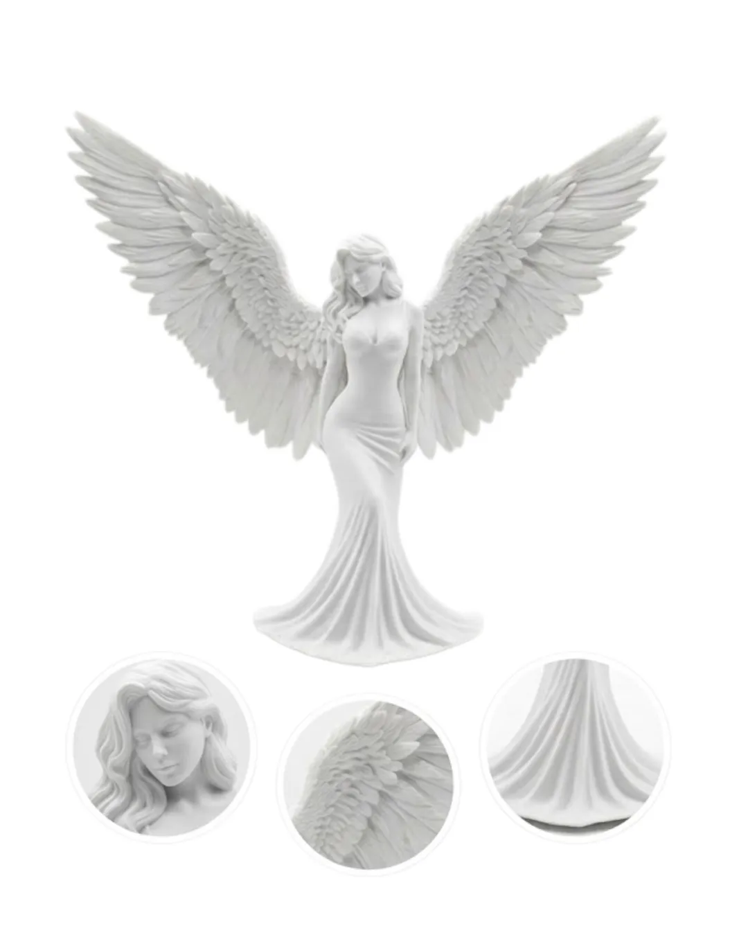 Minimalist Melek İnsan Figürlü 3D Heykel Dekoratif Biblo Ev Dekoru