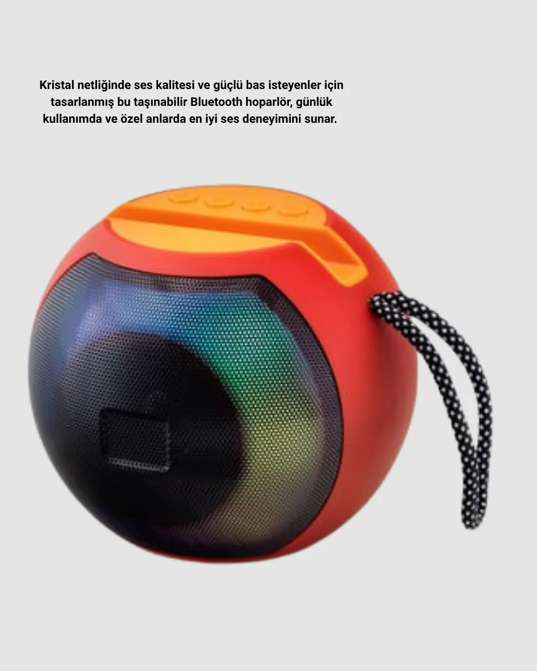 RGB Işıklı Bluetooth Hoparlör – 360° Stereo Ses ve 8 Saat Çalma Süresi