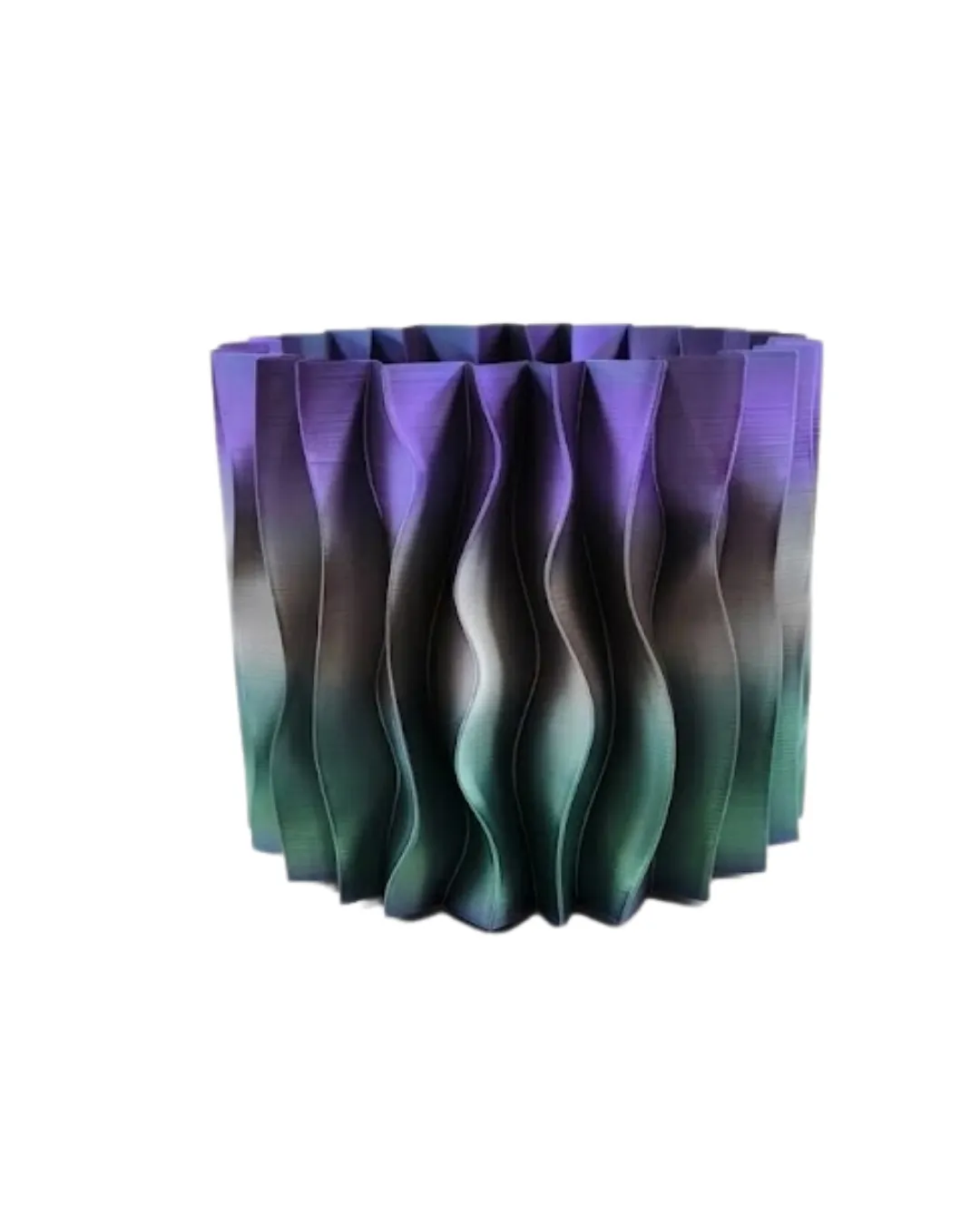 Minimalist Dalgalı Tasarımlı Mor Dekoratif 3D Vazo Masa Dekoru