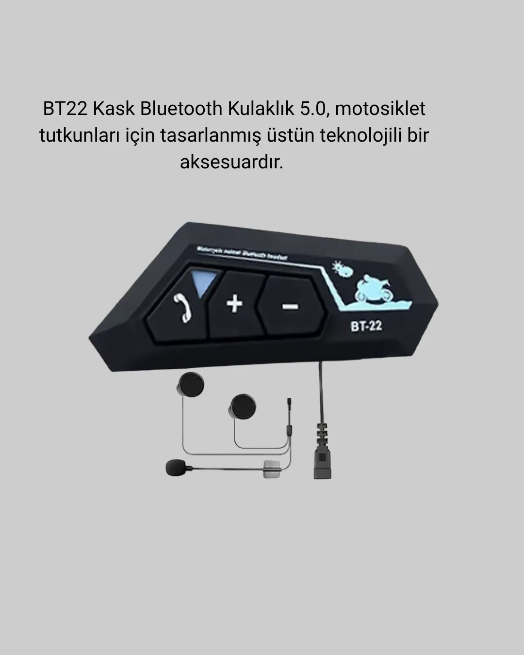BT22 Kask İçi Bluetooth Kulaklık Hızlı Eşleşme ve Gürültü Önleyici Mikrofon