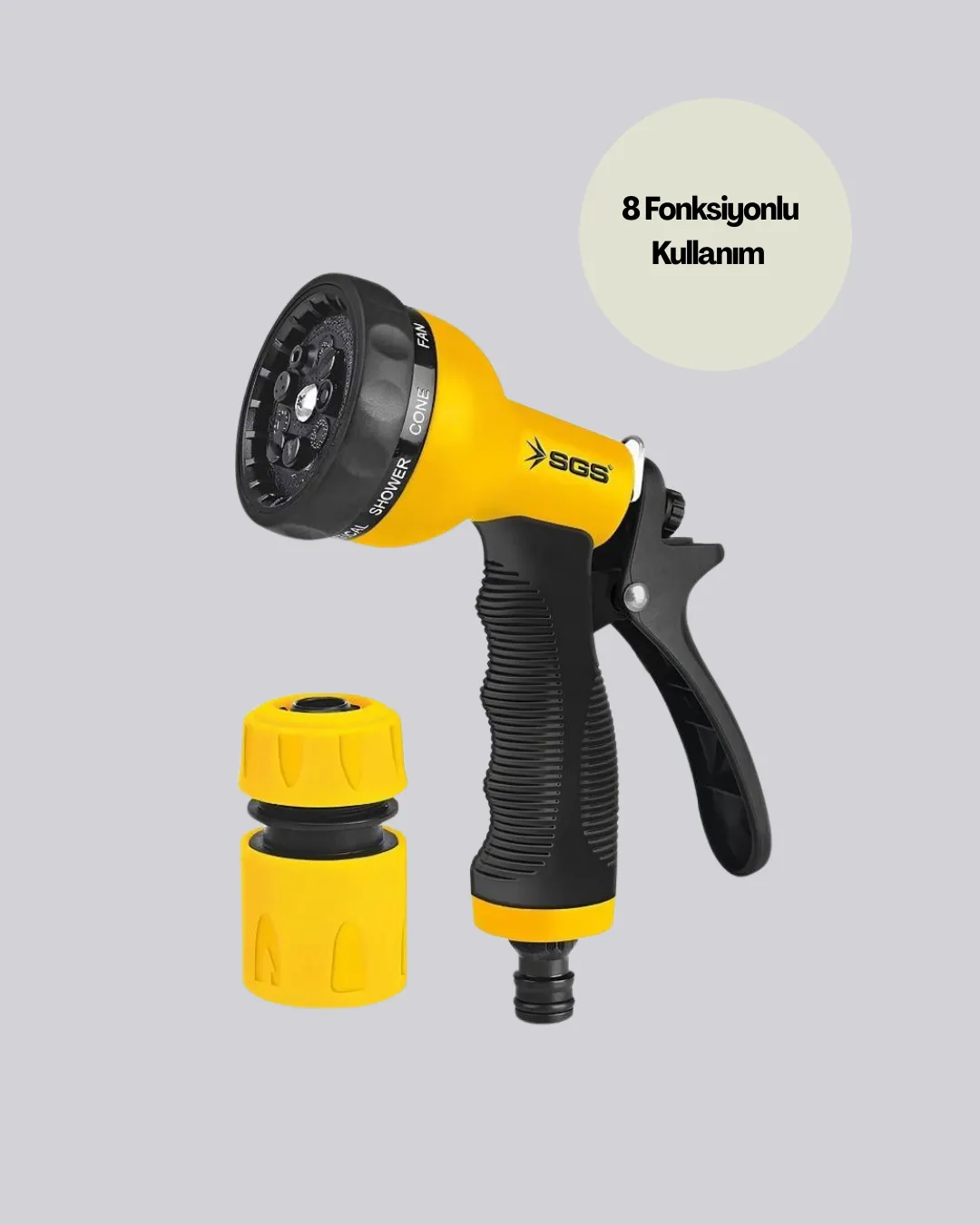 Çok Fonksiyonlu Bahçe Sulama Tabancası Ergonomik Basınçlı Sprey