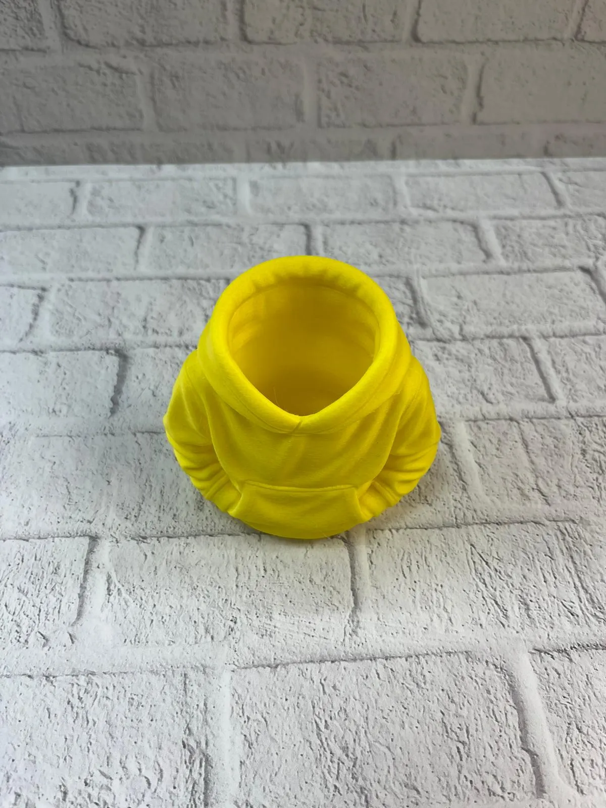 Dekoratif Sarı Hoodie Kalemlik 10x10 cm