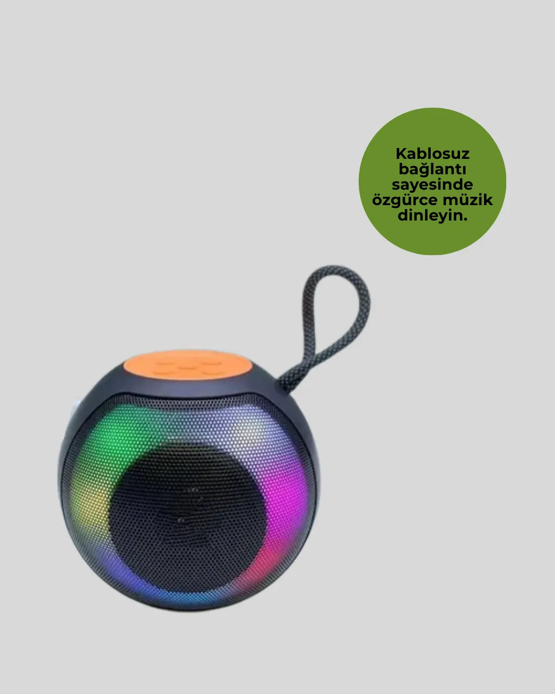 RGB Led Işıklı Güçlü Baslı Kablosuz Hoparlör