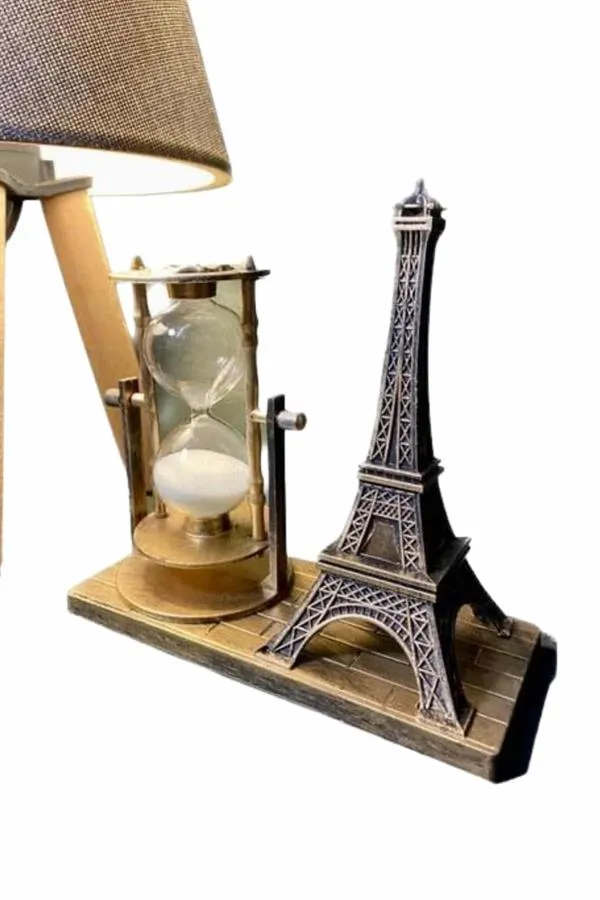 Dekoratif Eyfel Kulesi ve Kum Saati Vintage Tarzı Masa Süsü Biblo
