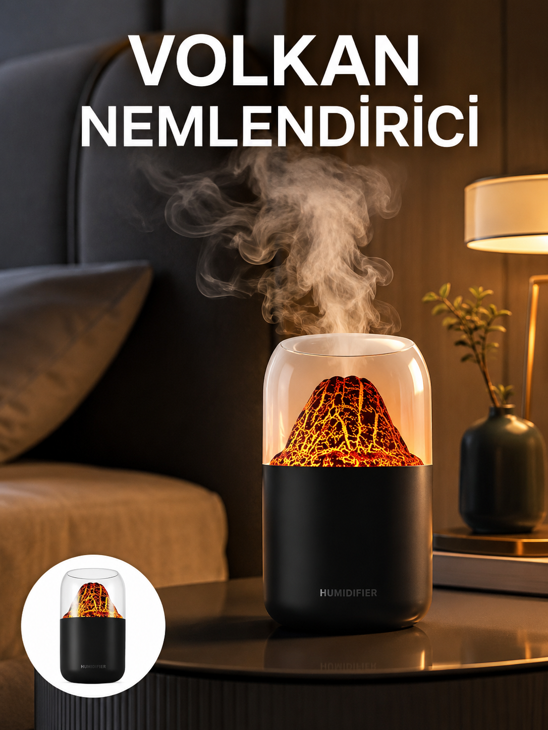 Alev Efektli Ultrasonik Difüzör