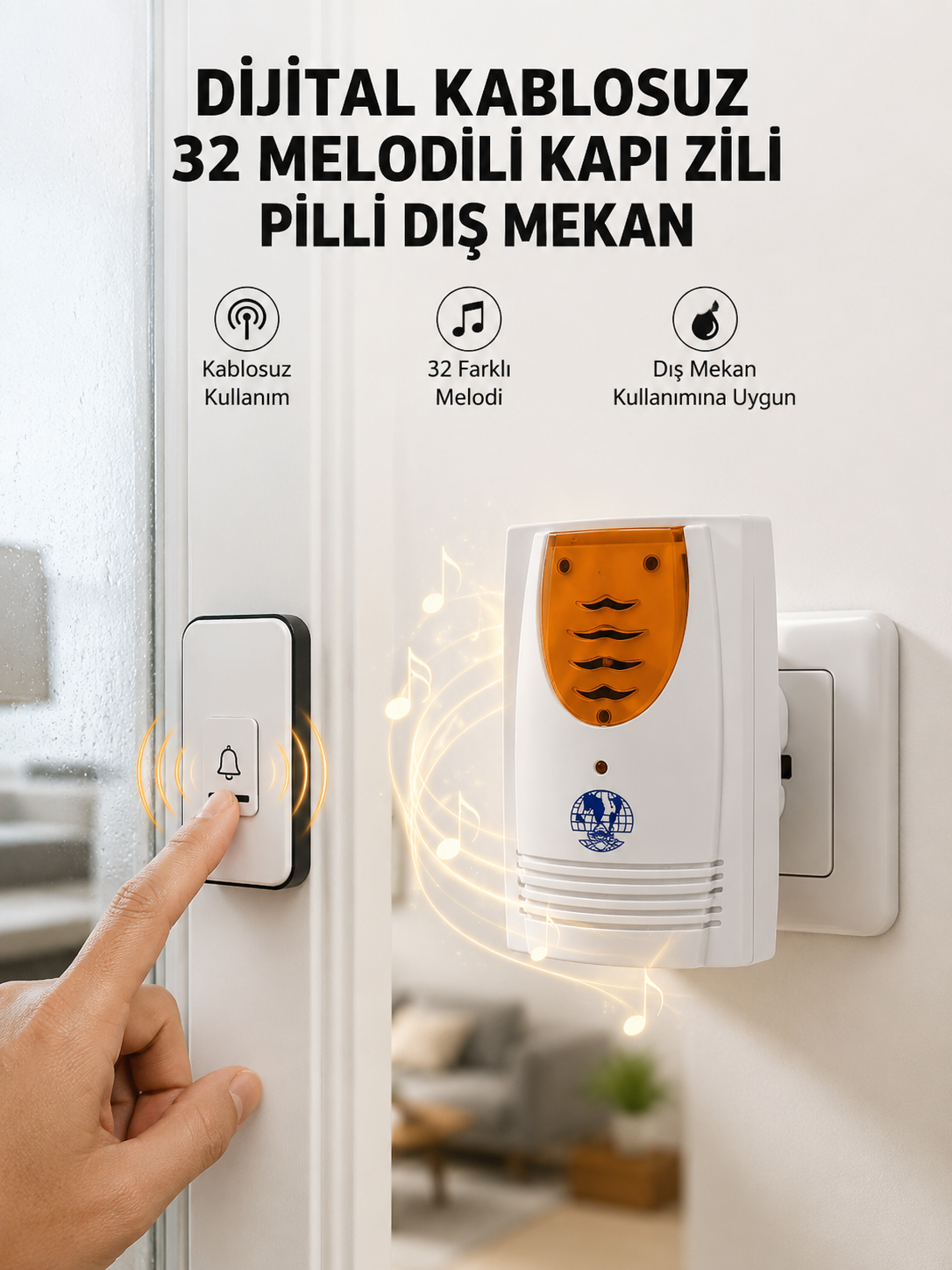 Kablosuz Kapı Zili Düzenli ve Konforlu Yaşam Alanları İçin