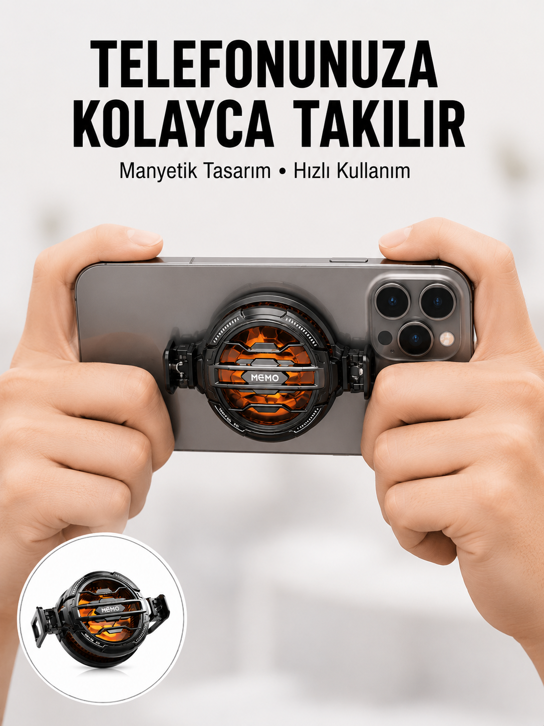 Telefon Soğutucu | LED Işık Efektli | Power Aparatlı | Sessiz ve Taşınabilir Model