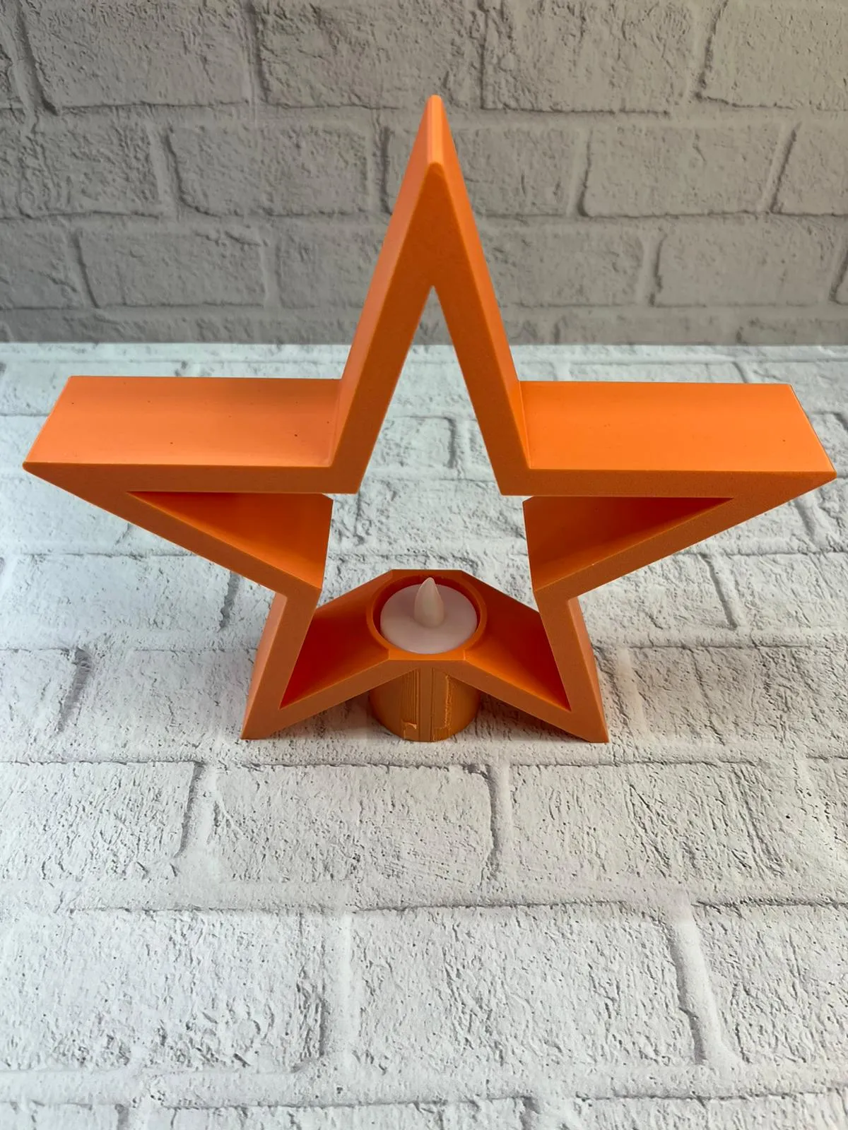 Turuncu Yıldız Mumluk Loş Işık Salon Dekoru