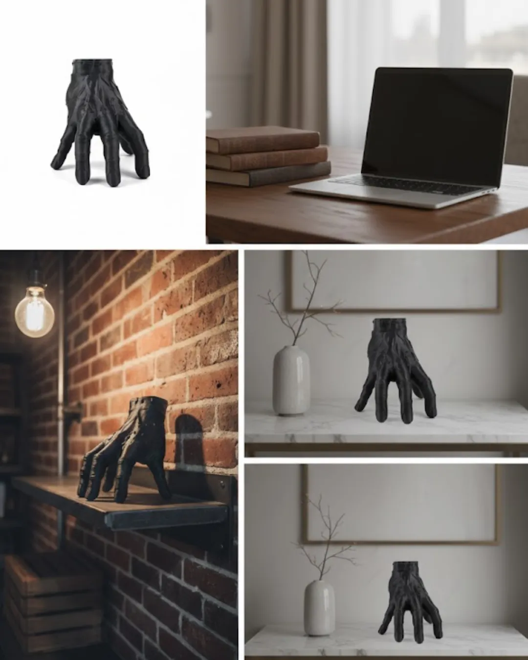 3D Dekoratif Siyah El Obje 17x16 cm Gotik ve Modern Aksesuar