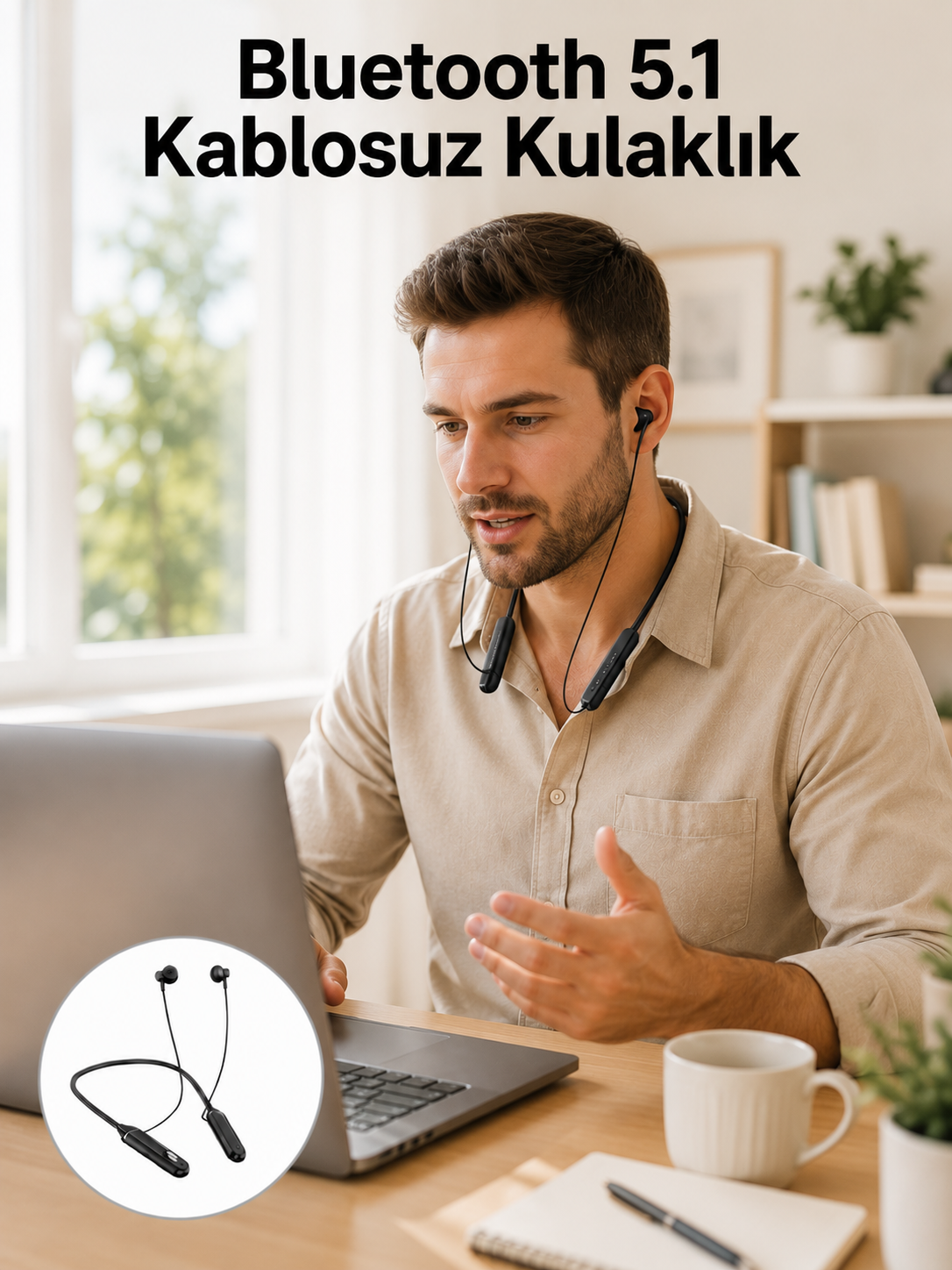 TWS Bluetooth Kulaklık – 100 Saat Bekleme Süresi, Hızlı Şarj
