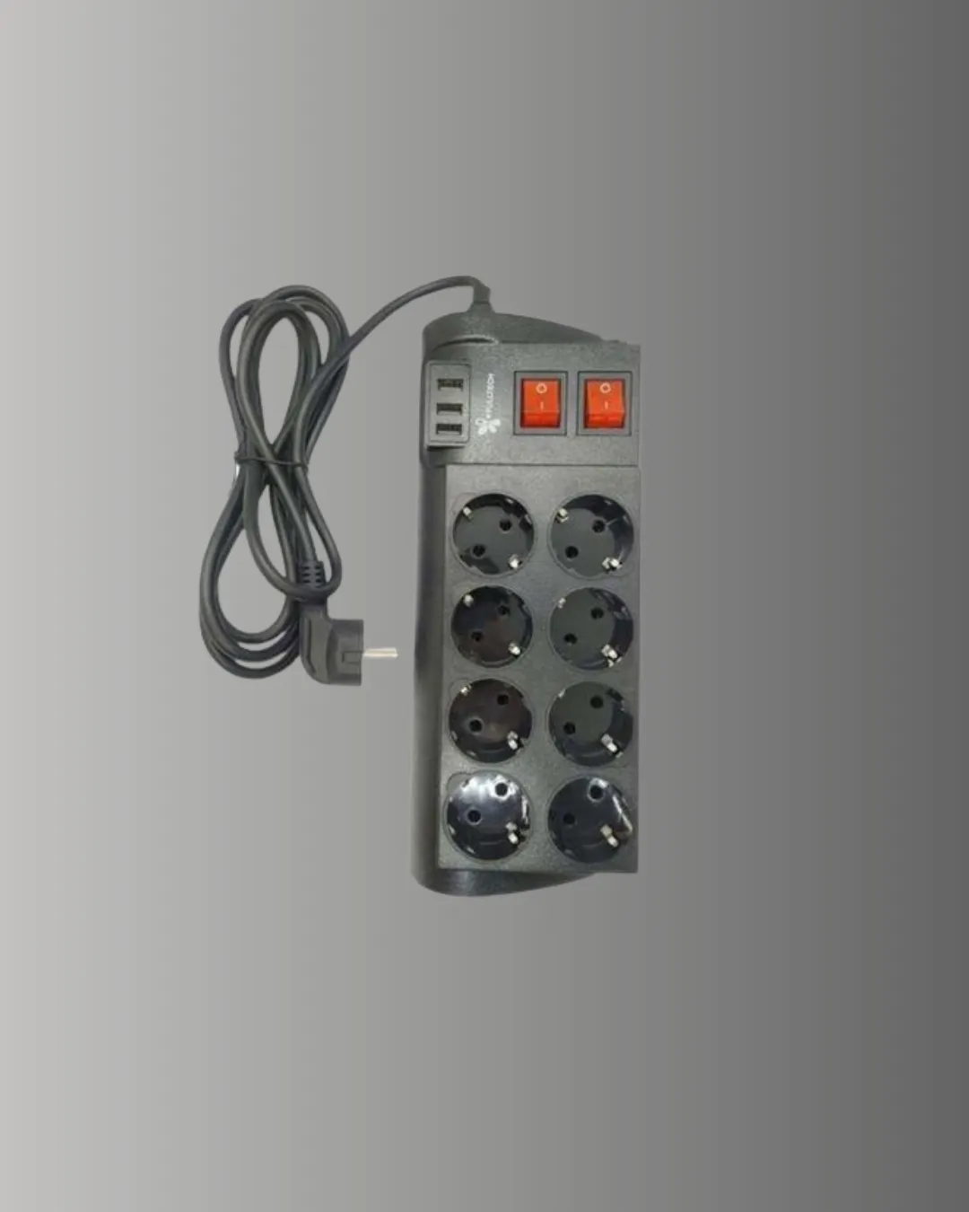 Isıya Dayanıklı Termal Akım Korumalı 8'li Priz ve 3 USB Girişli Uzatma Kablosu