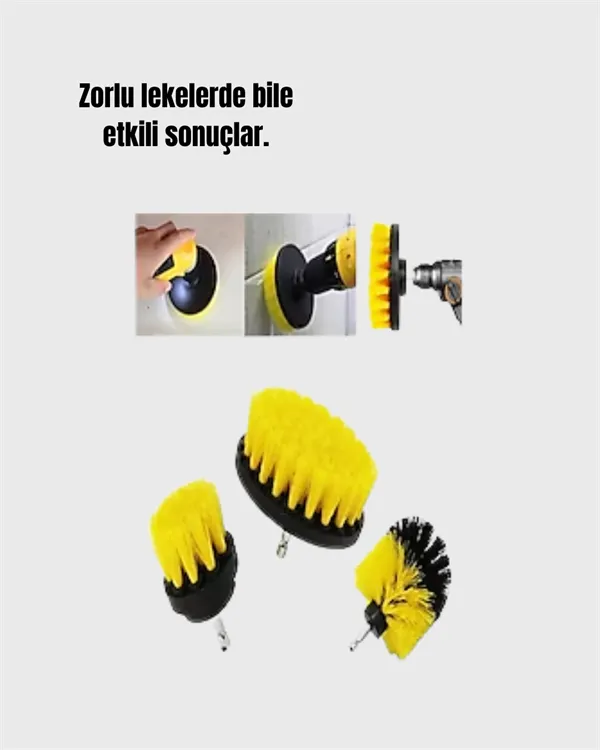 Derinlemesine Temizlik İçin Dayanıklı Kıllı Matkap Fırçası Başlığı