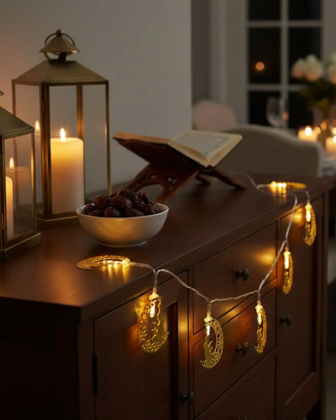 Ramazan Ay Işığı Secde Eden Adam Silüetli LED Peri Işığı