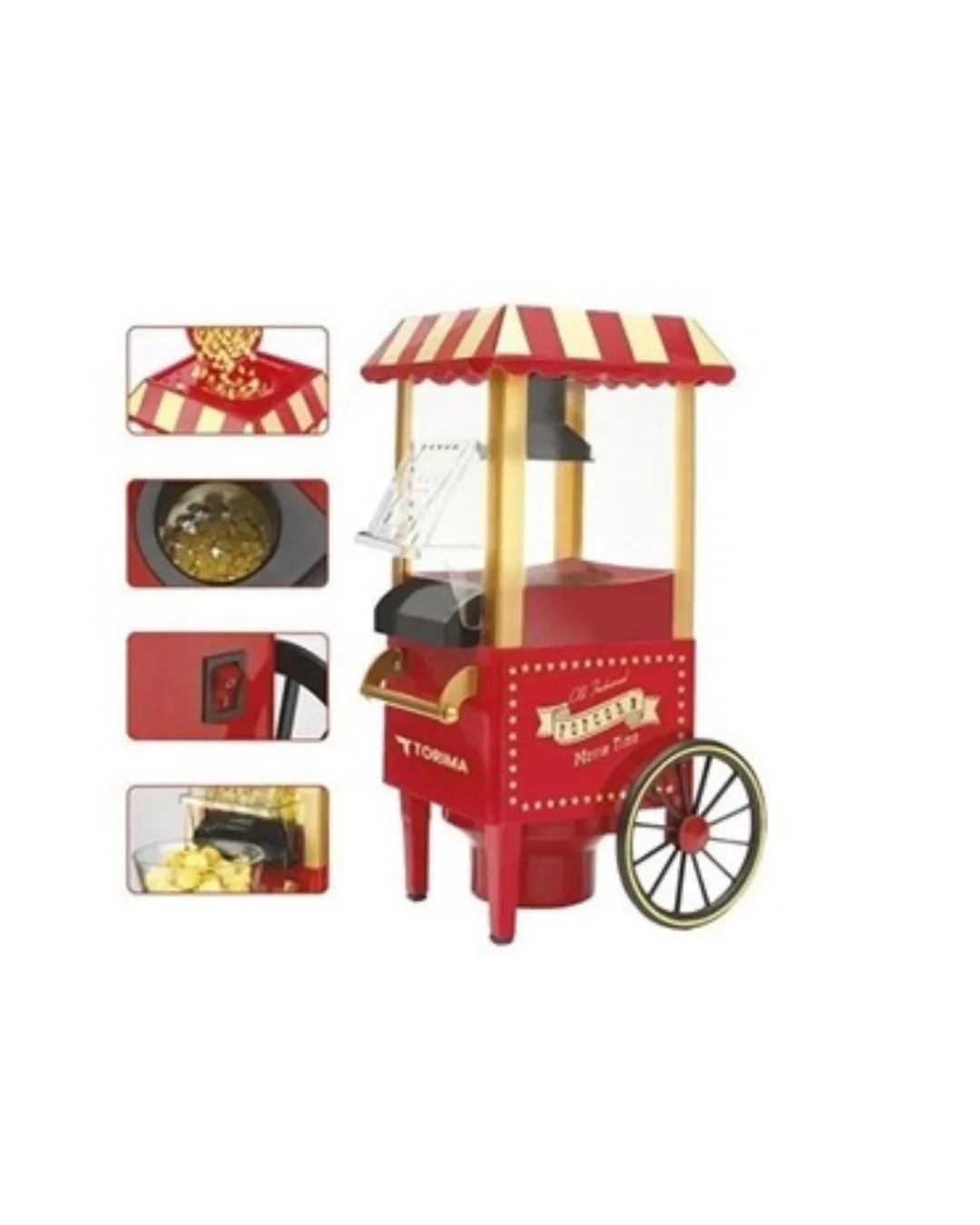 Yağsız Popcorn Makinesi Sıcak Hava ile Hızlı Patlatma