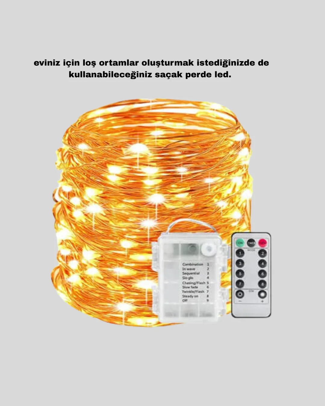 Romantik Ambiyans İçin Uzaktan Kumandalı Günışığı Peri Led