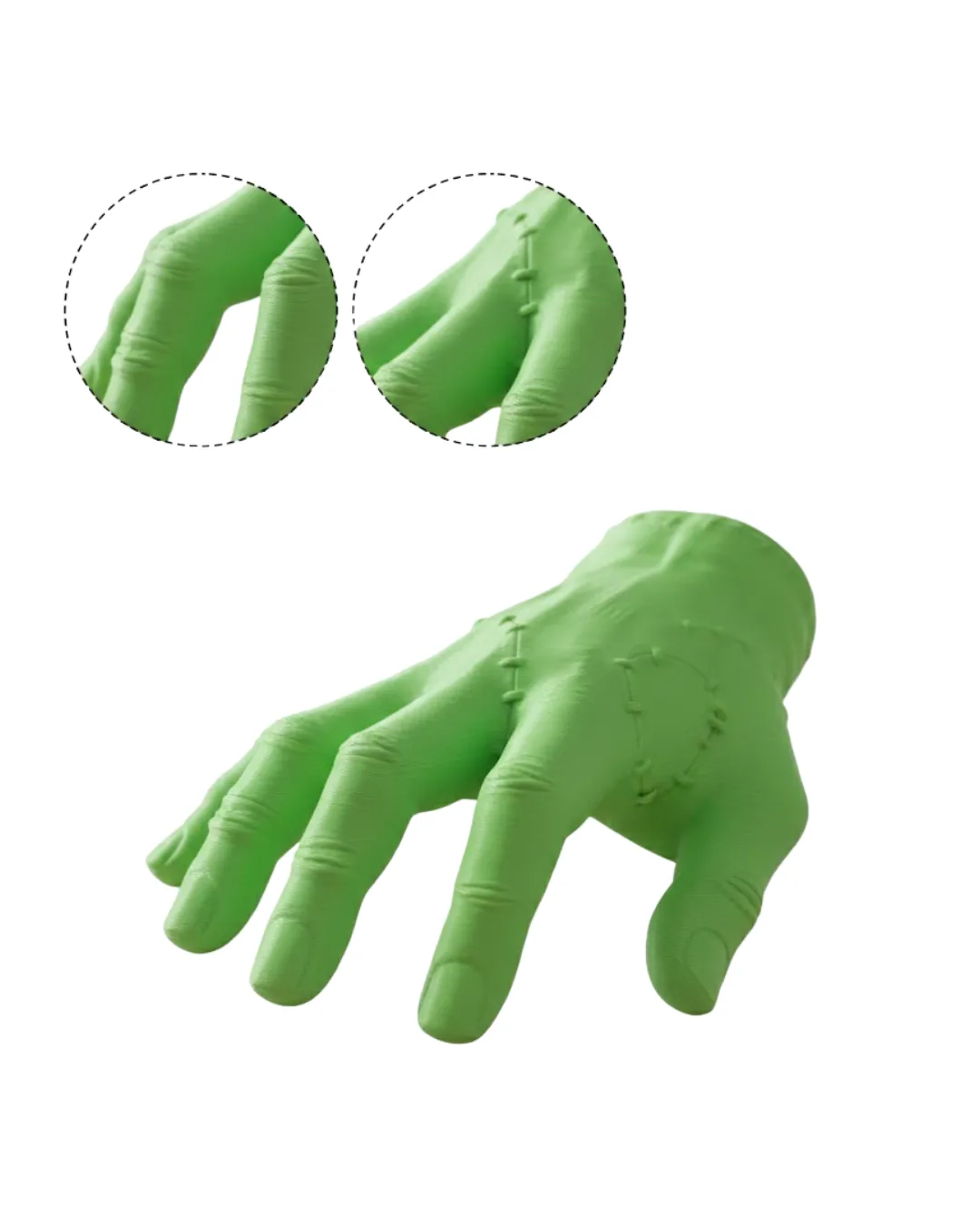 3D Yeşil El Tasarım Dekor 27x22 cm Büyük Boy Şık Obje