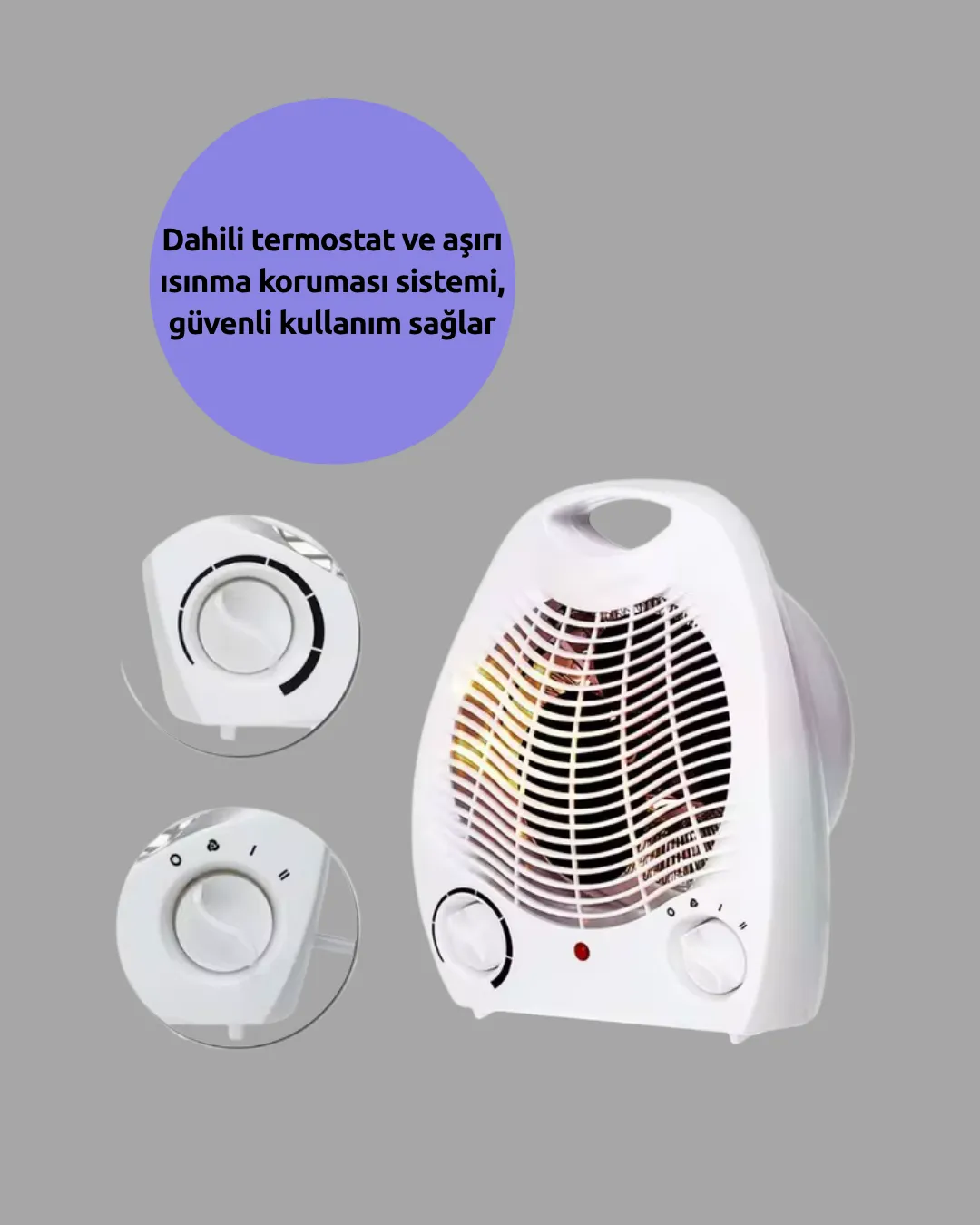 Fanlı Elektrikli Isıtıcı – 3 Kademeli Isı Ayarı ve Güvenli Kullanım