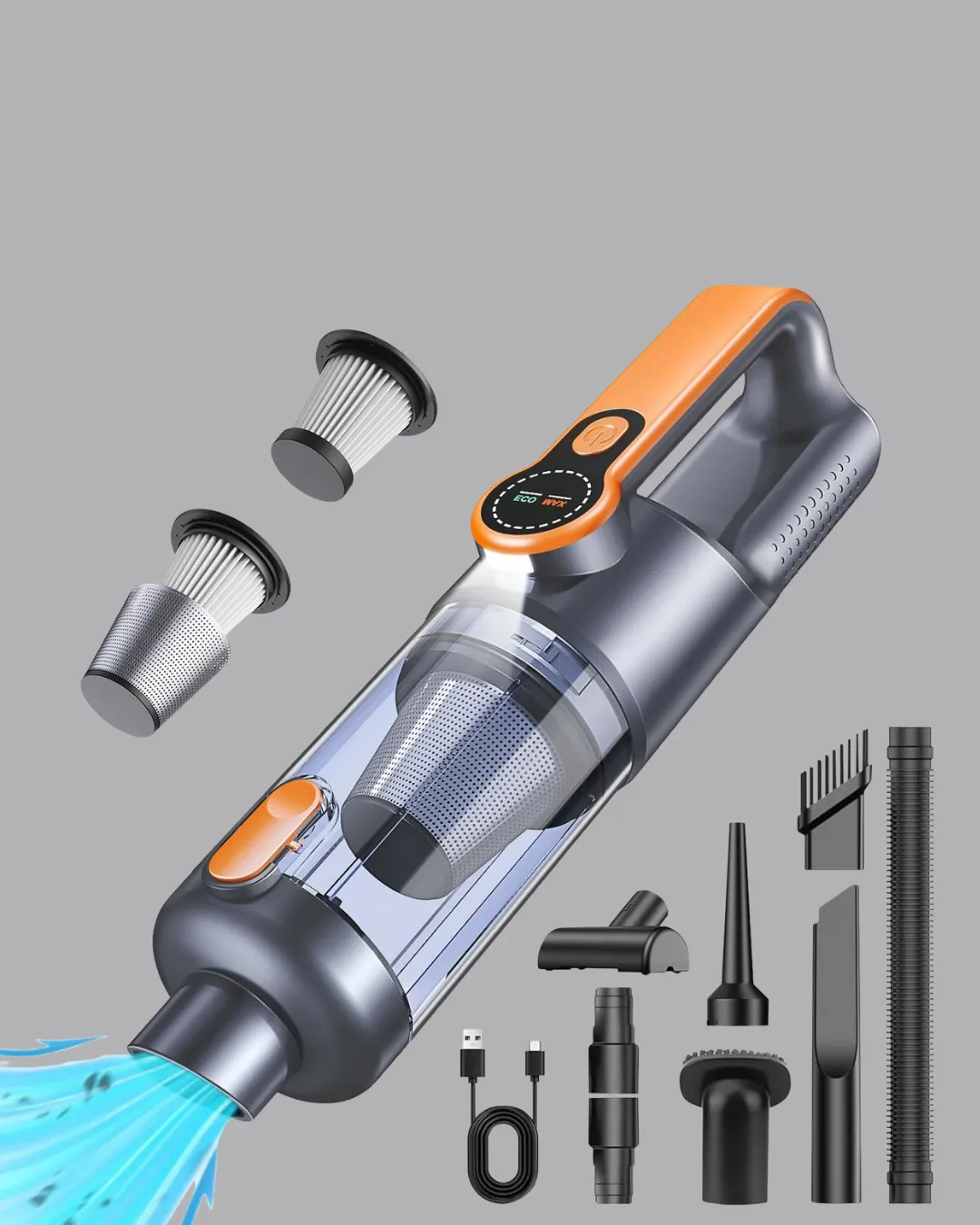 Kompakt Şarjlı El Süpürgesi Kuru ve Sıvı Temizlik 5 Aparatlı