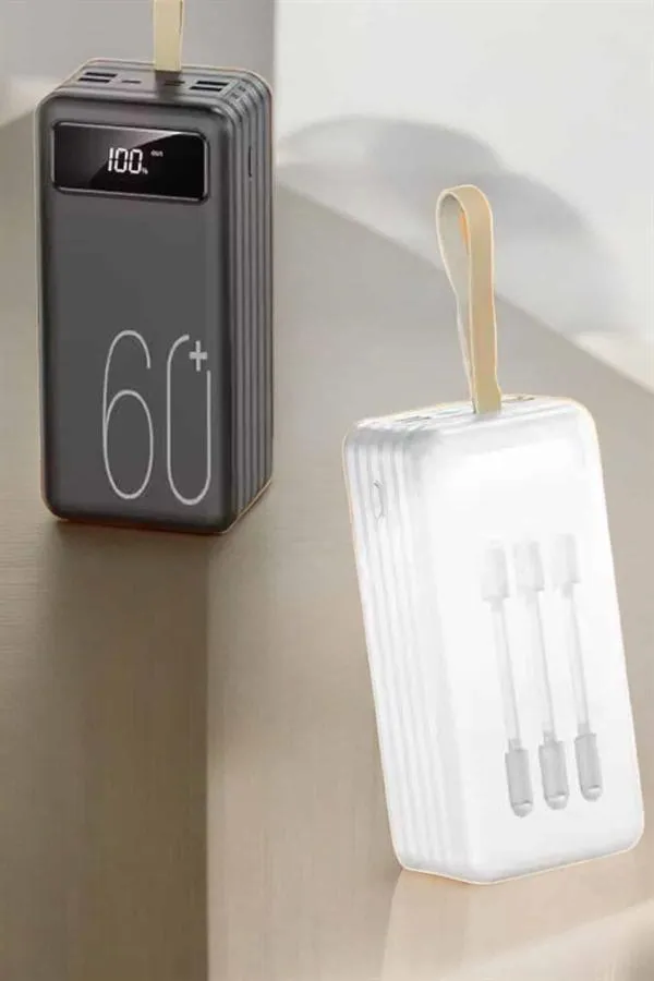 Powerbank 60.000 Mah Hızlı Şarj 4 Çıkışlı Uzun Şarj Süreli Dijital Göstergeli