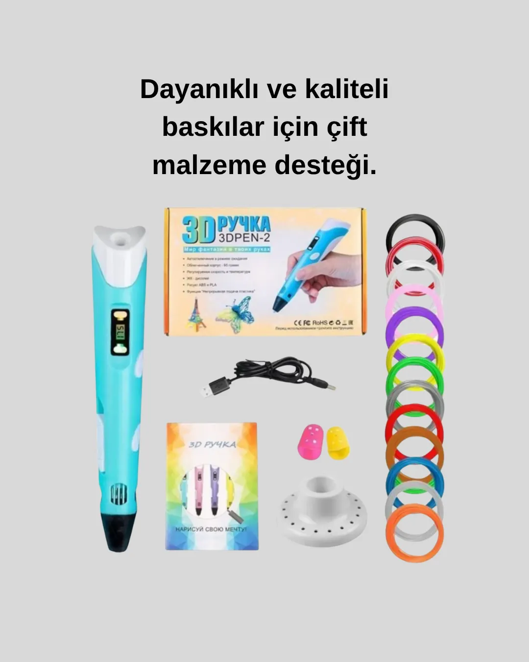 Üç Boyutlu 3D Yazıcı Kalem ABS ve PLA Uyumlu