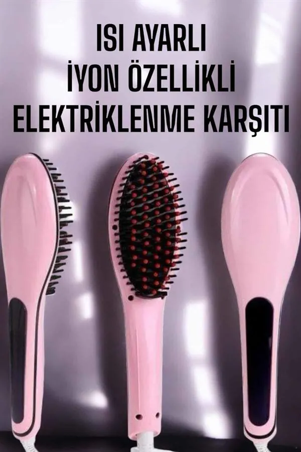 Fön Tarağı Saç Düzleştirici Sıkı Dişli Isı Ayarlı Elektriklenme Karşıtı