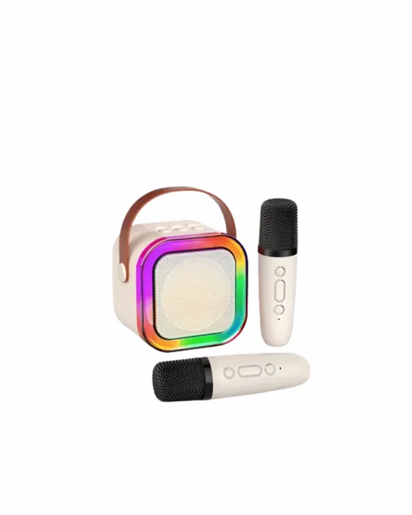 İki Mikrofonlu Renkli LED Işıklı Karaoke Cihazı