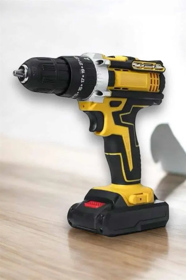 Çift Bataryalı Metal Dişli Darbeli Şarjlı Matkap Seti 24W Güç ve 24 Parça Aksesuar