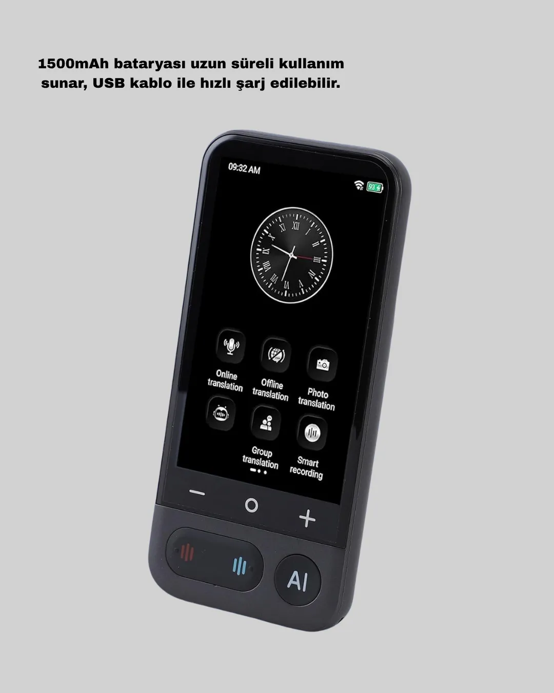 Taşınabilir Akıllı Sesli Çeviri Cihazı – 139 Dil Desteği, Dokunmatik Ekran