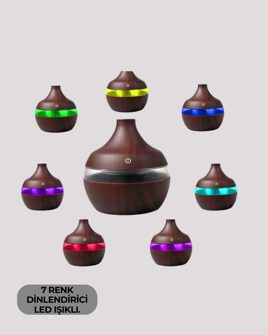 7 Renk LED Işıklı Ultrasonik Aroma Difüzör 300 ml