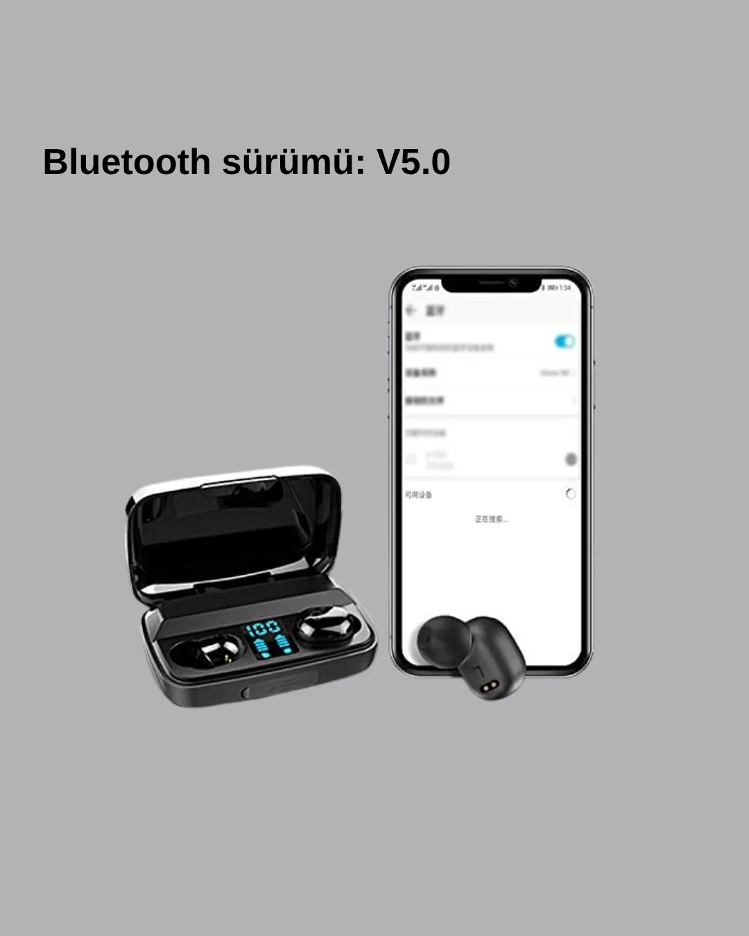 A10s Kablosuz Bluetooth Kulaklık – 1800mAh Powerbank, Otomatik Eşleşme, iOS/Android Uyumlu