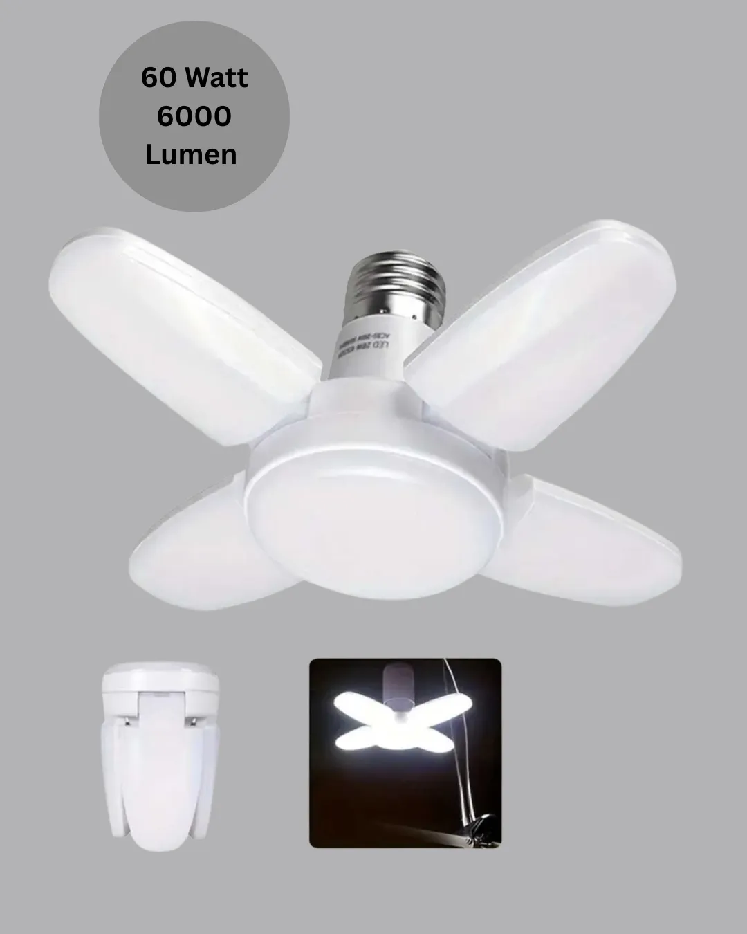 Enerji Tasarruflu LED Ampül 60 Watt 4 Kollu Beyaz Işık