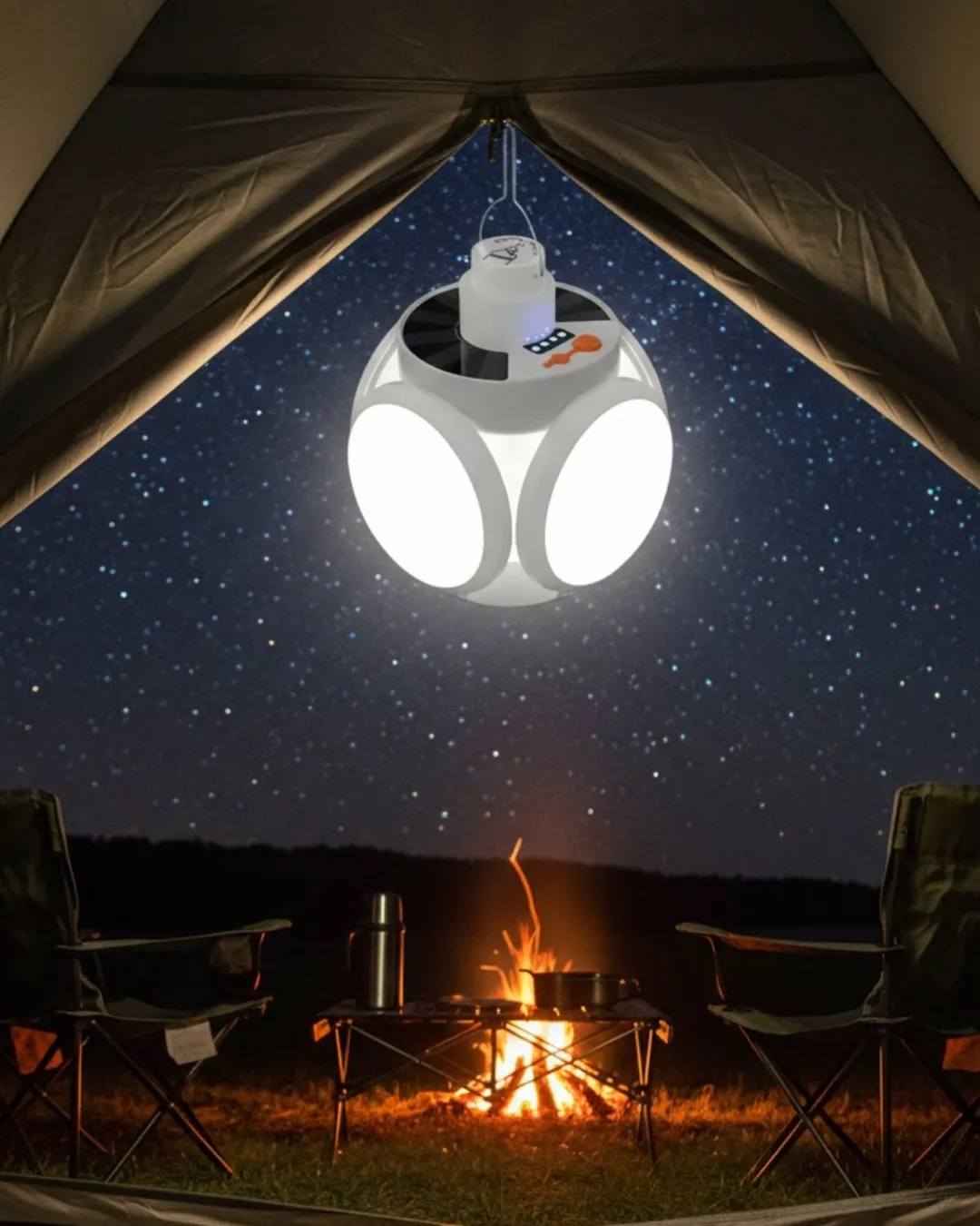 Güneş Enerjili Solar Aydınlatma Kamp Çadır Lambası Şarjlı Ampül Led Şarjlı El Feneri Işıldak