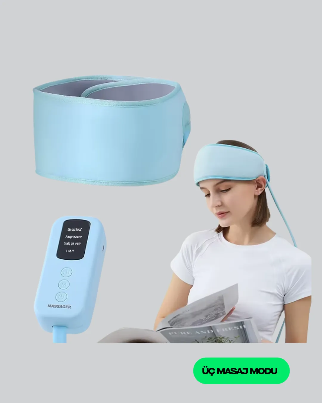 Isıtmalı Baş Masaj Aleti Rahatlatıcı ve Stres Giderici Tasarım