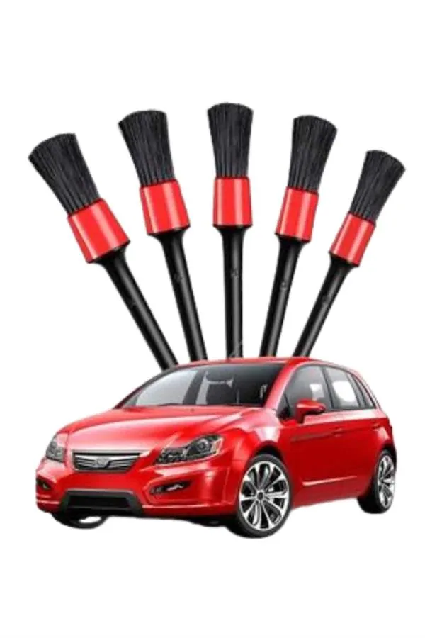 5 Adet Oto Detaylı Temizleyici Araç İçi Temizlik Fırça Seti Koltuk Döşeme Kapı Toz Alma Fırçası
