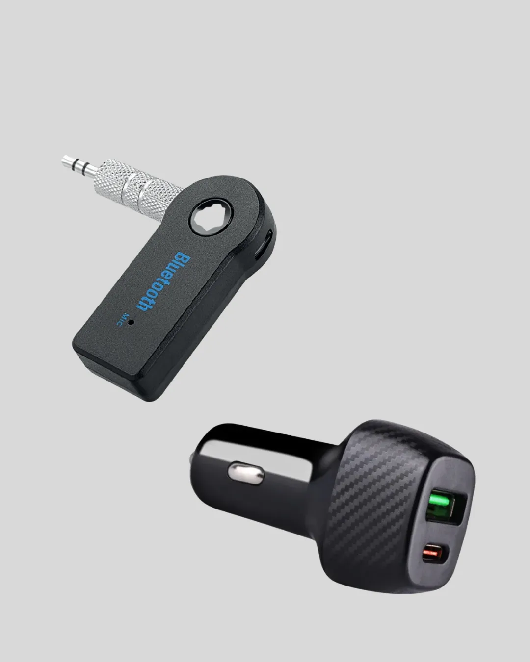 Bluetooth AUX Çevirici ve PD Destekli Araç Şarj Cihazı 2’li Set