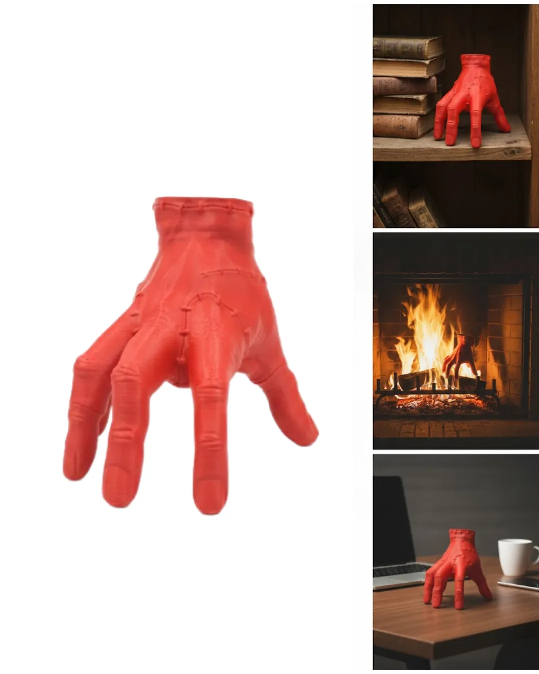 3D Modern Kırmızı El Obje 17x16 cm Ev ve Ofis Dekorasyonu